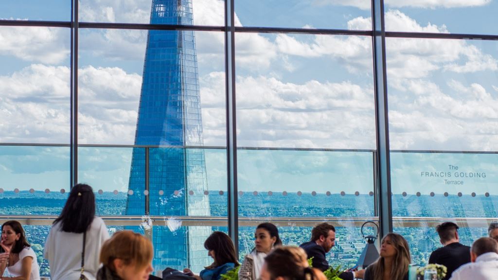 The Shard viewed from a restaurant