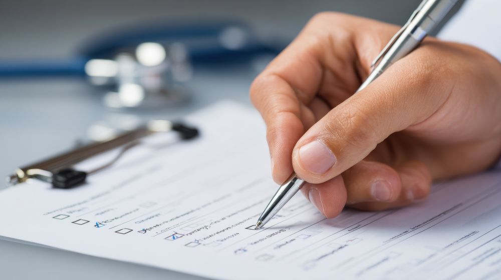 Person Filling Out Form